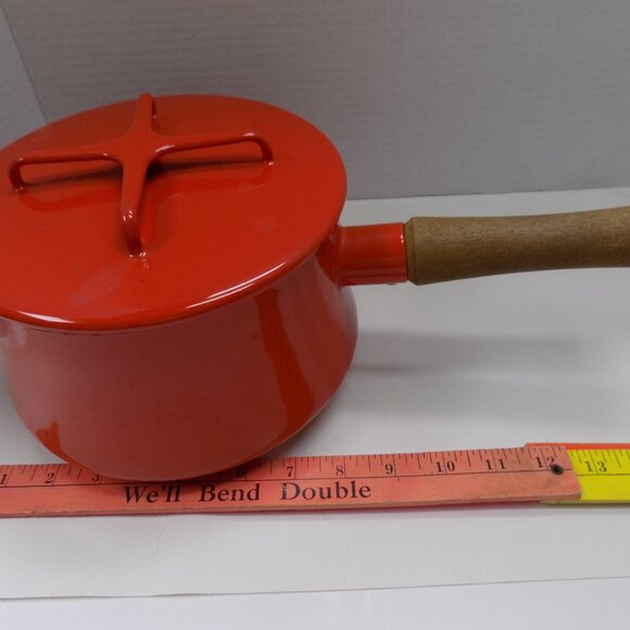 MCM DANSK Kobenstyle Red Enamel Pot 3 qt Jens Quistgaard IHQ France Retro - Picture 11 of 12